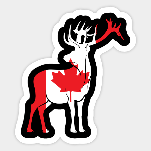 Maple Leaf Deer Canada Sticker by shirtsyoulike